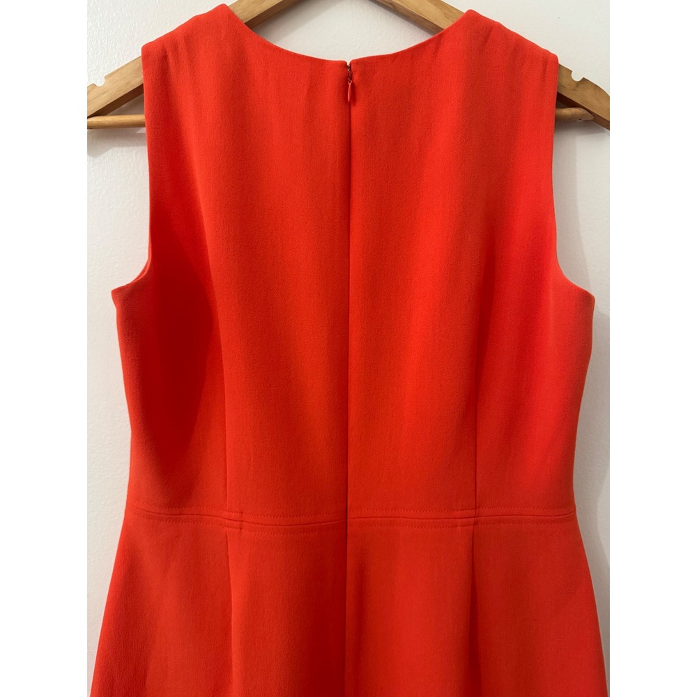 Anne Klein Bright Orange Fit & Flare Sleeveless Dress Sz 4 Career Chic Polished - Picture 5 of 10